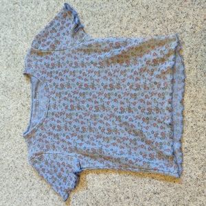 Purple Floral Crop Top American Eagle Size S